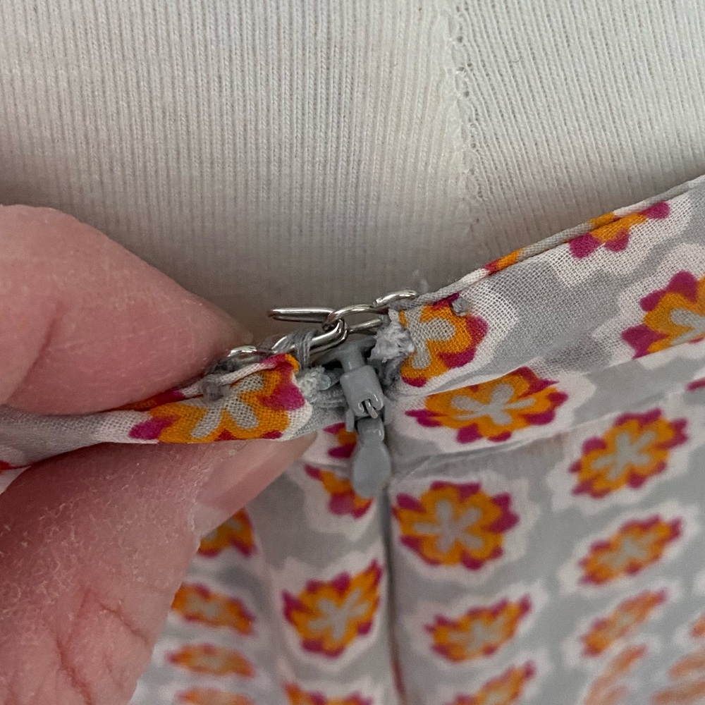Downeast Multicolor Floral Lined Ruffle Knee Length Cottage Casual Beach Skirt M - Picture 7 of 11